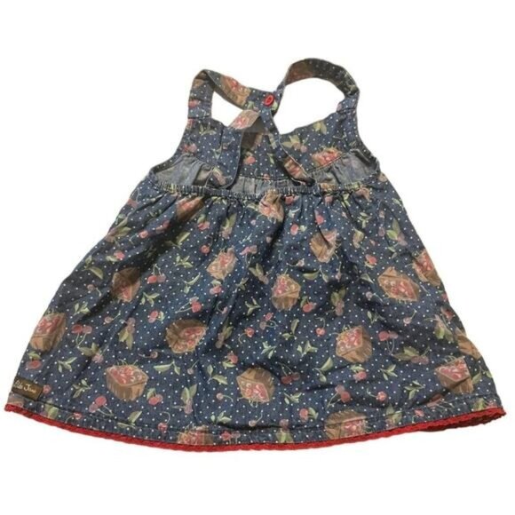 Matilda Jane Getaway Cherry Tunic Size 4 Chambray Denim Soft Gently used conditi - Picture 5 of 7